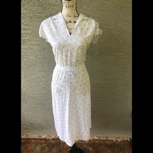 VTG 70s Soft Light Cotton Floral Summer Dress